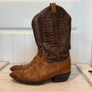 Tony Lama ⭐️ Brown Leather Cowboy Boots